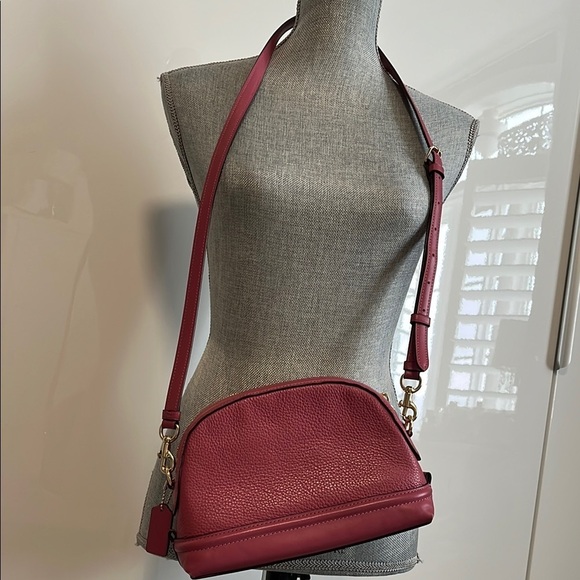 NWOT COACH Rose Pink Pebble Leather Dome Crossbody Bag - Picture 9 of 12